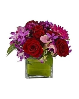 Love Squared Vase Arrangement Flower Arrangement